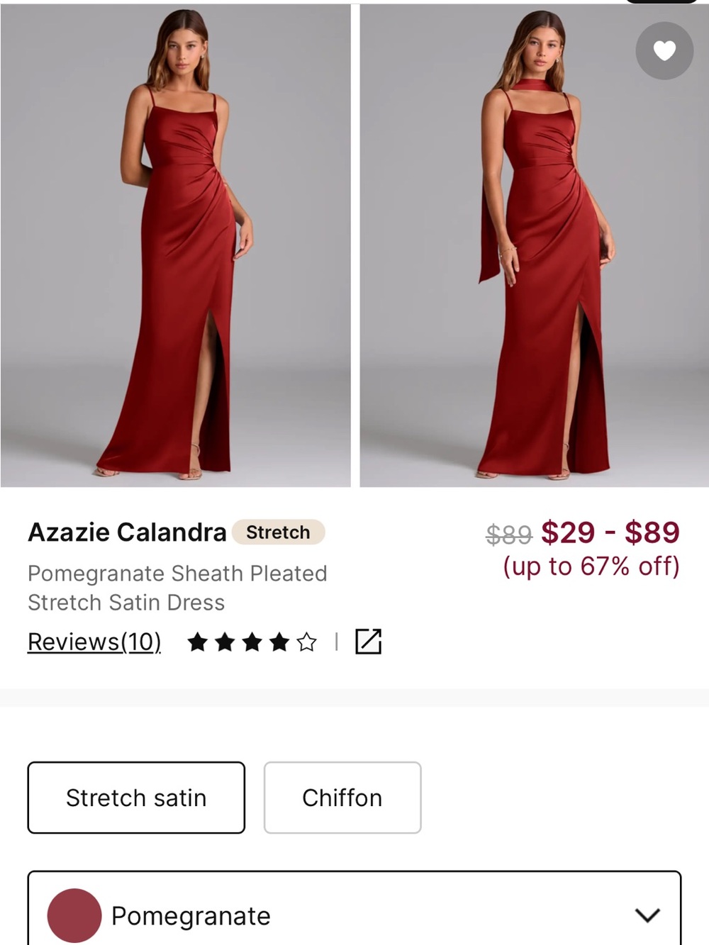 Azazie calandra Pomegranate Sheath Maxi Dress